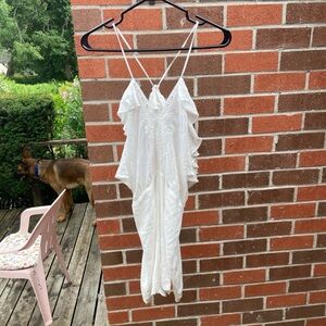 New with Tags White Floral Embroidery Romper